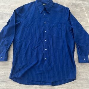 HUGO BOSS Men’s Blue Pinstripe Dress Shirt size 17 34/35